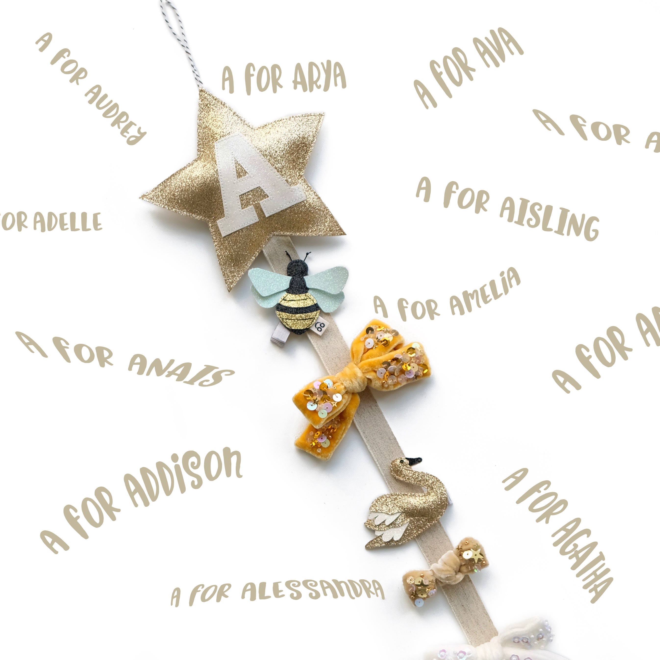 Our star shaped hair clip holders can be personalized.  Add and initial to make it special gift for someone.