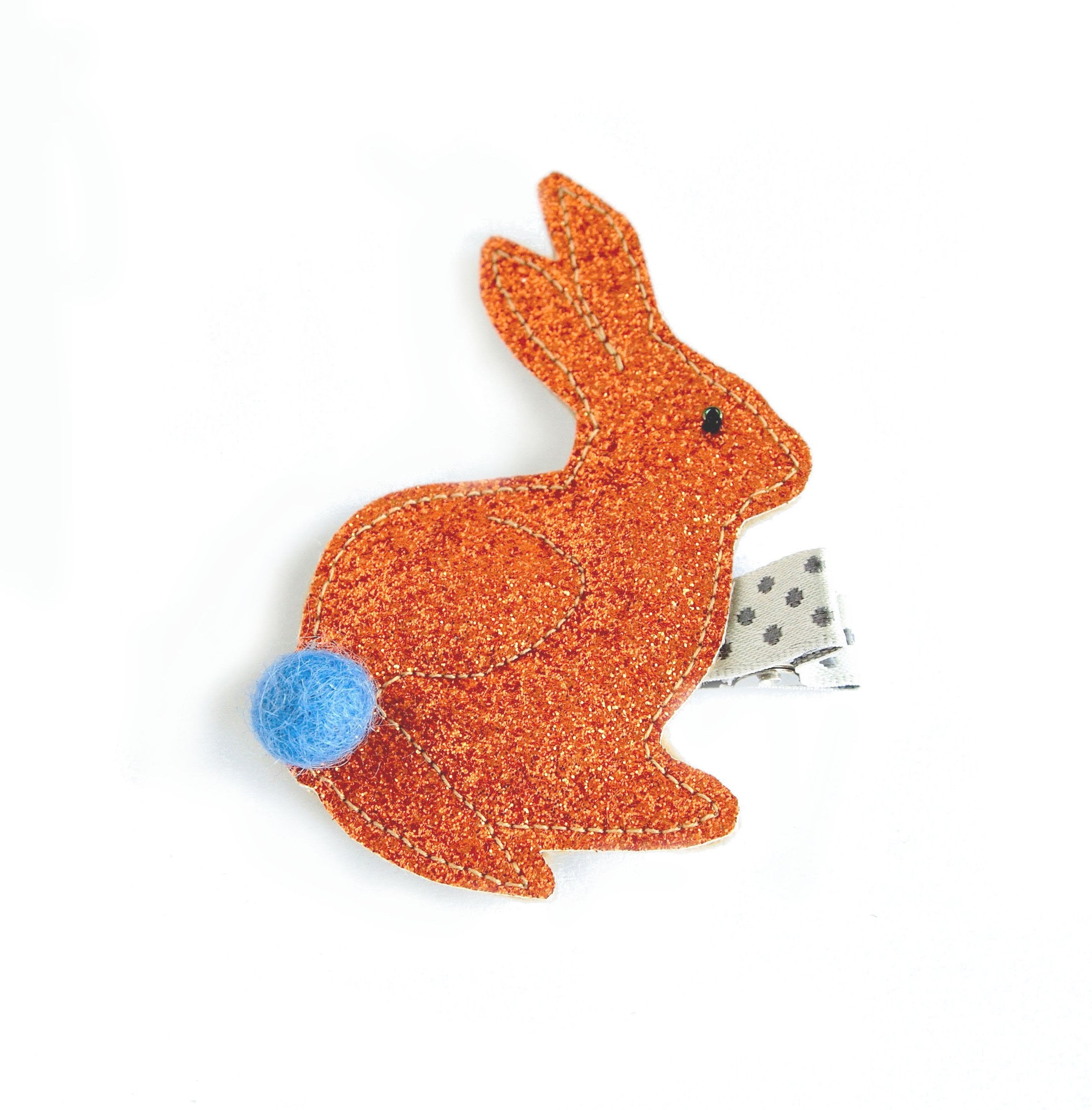 bunny hair clip in orange
