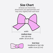 Hair bow size chart.