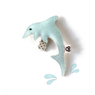 Add a little splash with our adorable dolphin hair clip.  It's available in light or dark blue color.