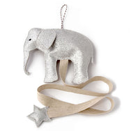 Silver elephant hair bow organizer and wall hanger.  A great addition to a girls room, that will not only help to keep all her accessories in one place but also provide a charming decor.