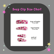 Snap Clip Size Chart.  Our snap clips are available in multiple shapes and sizes. 