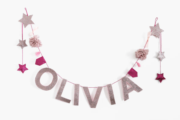 Gorgeous name garland that with add a personal touch your girl's room