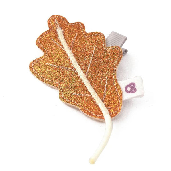 Orange Oak Leaf Hair Clip