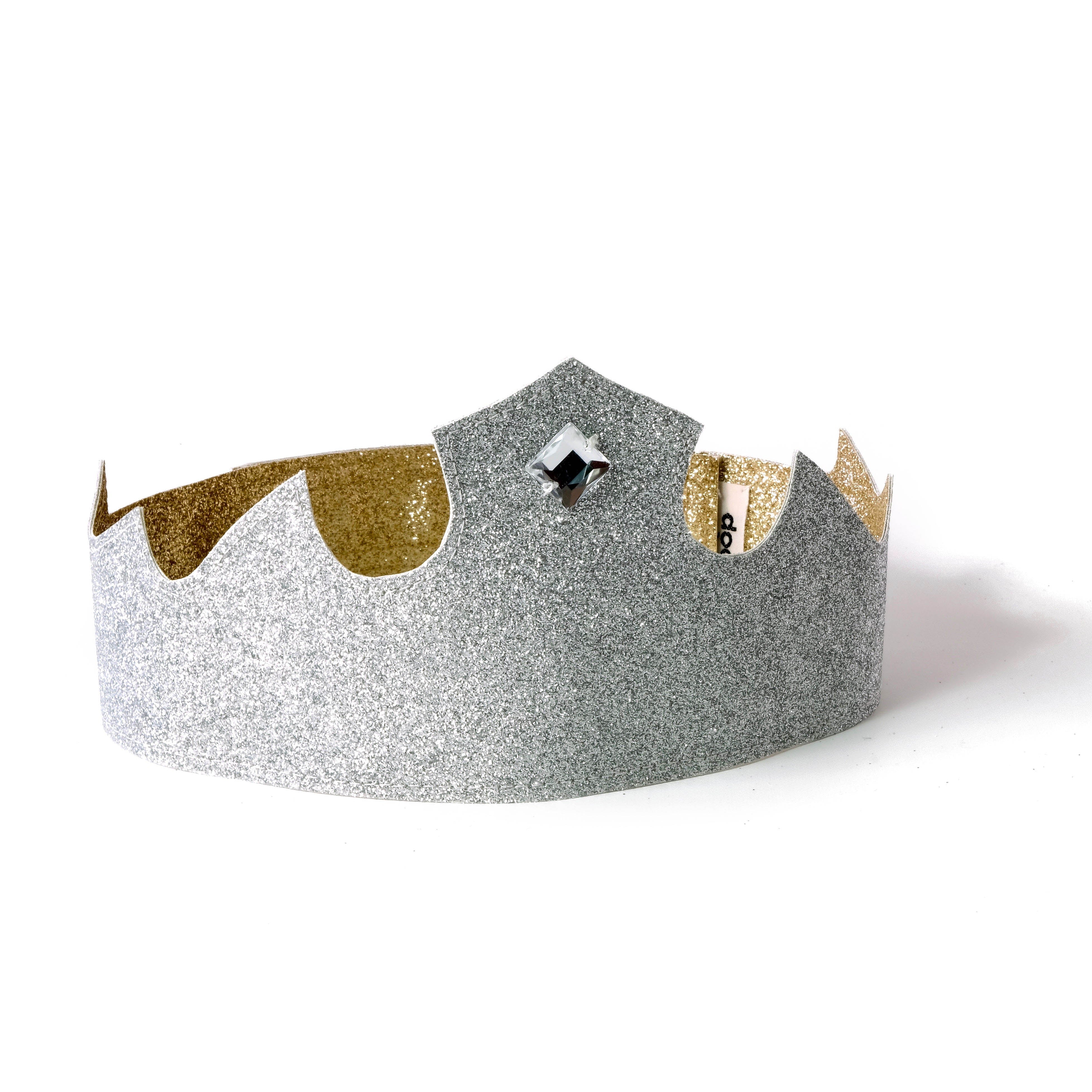 Combination silver and gold pretend play crown for kids of all ages.  It reversible and adjustable and will make you child's imagination go wild.